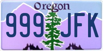 OR license plate 999JFK