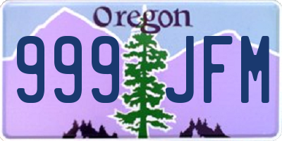 OR license plate 999JFM