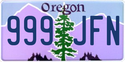 OR license plate 999JFN