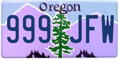 OR license plate 999JFW