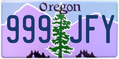 OR license plate 999JFY