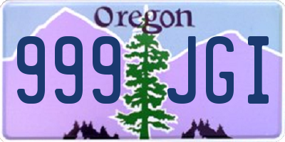 OR license plate 999JGI