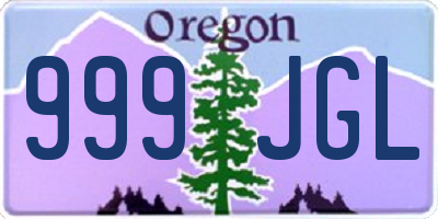 OR license plate 999JGL