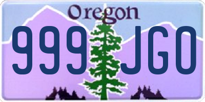 OR license plate 999JGO