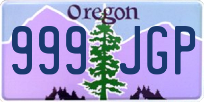 OR license plate 999JGP