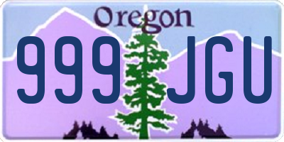 OR license plate 999JGU