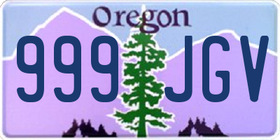 OR license plate 999JGV