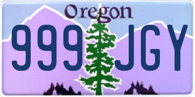 OR license plate 999JGY
