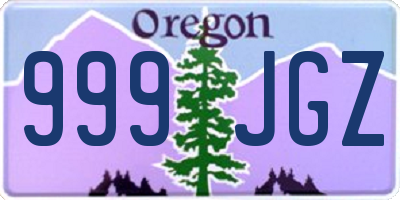 OR license plate 999JGZ