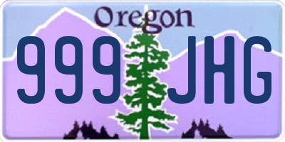 OR license plate 999JHG