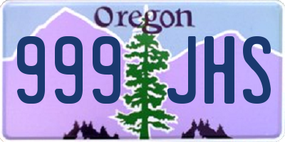 OR license plate 999JHS