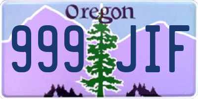 OR license plate 999JIF