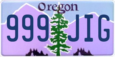 OR license plate 999JIG