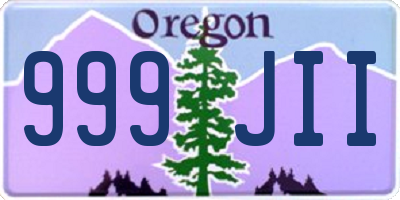 OR license plate 999JII