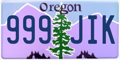 OR license plate 999JIK