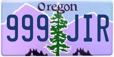 OR license plate 999JIR