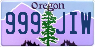 OR license plate 999JIW