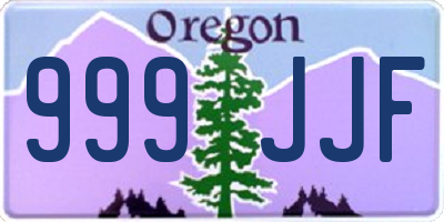 OR license plate 999JJF
