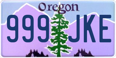 OR license plate 999JKE