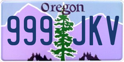 OR license plate 999JKV