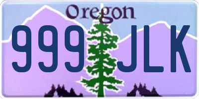 OR license plate 999JLK