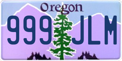 OR license plate 999JLM