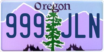 OR license plate 999JLN