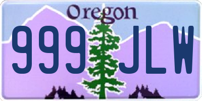 OR license plate 999JLW