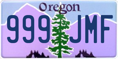 OR license plate 999JMF