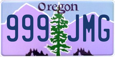 OR license plate 999JMG