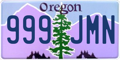 OR license plate 999JMN