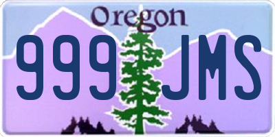 OR license plate 999JMS