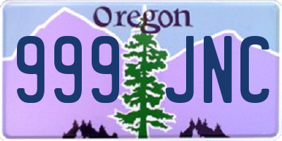 OR license plate 999JNC