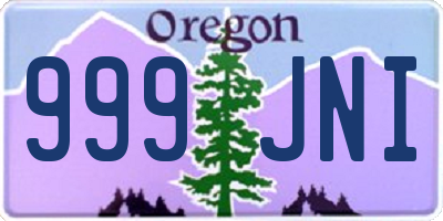 OR license plate 999JNI
