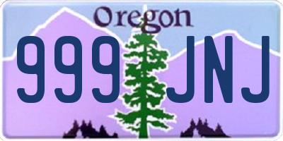OR license plate 999JNJ