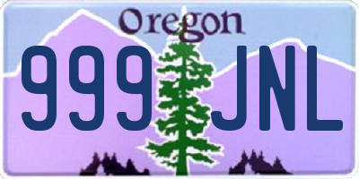 OR license plate 999JNL
