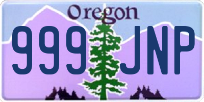OR license plate 999JNP