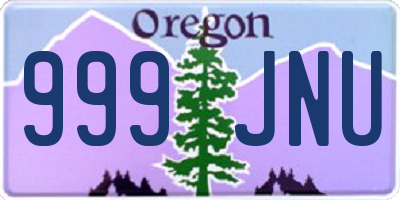 OR license plate 999JNU