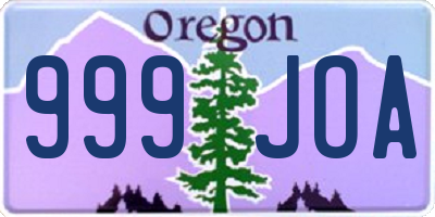 OR license plate 999JOA
