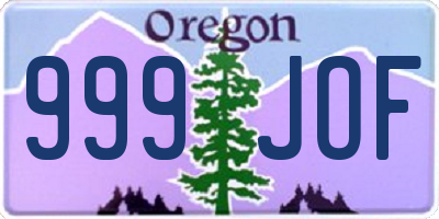 OR license plate 999JOF