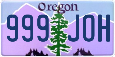 OR license plate 999JOH