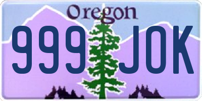 OR license plate 999JOK