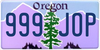 OR license plate 999JOP