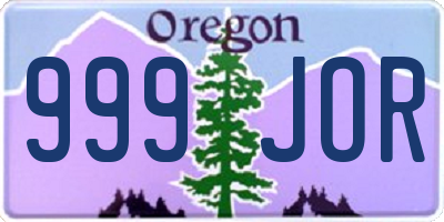 OR license plate 999JOR