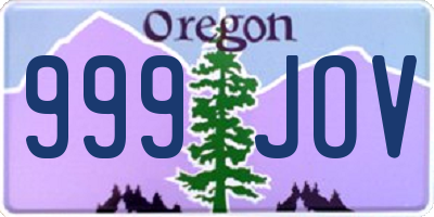 OR license plate 999JOV