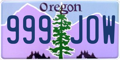 OR license plate 999JOW