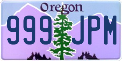 OR license plate 999JPM