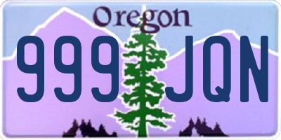 OR license plate 999JQN