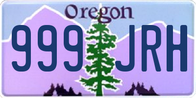 OR license plate 999JRH