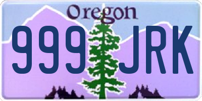 OR license plate 999JRK